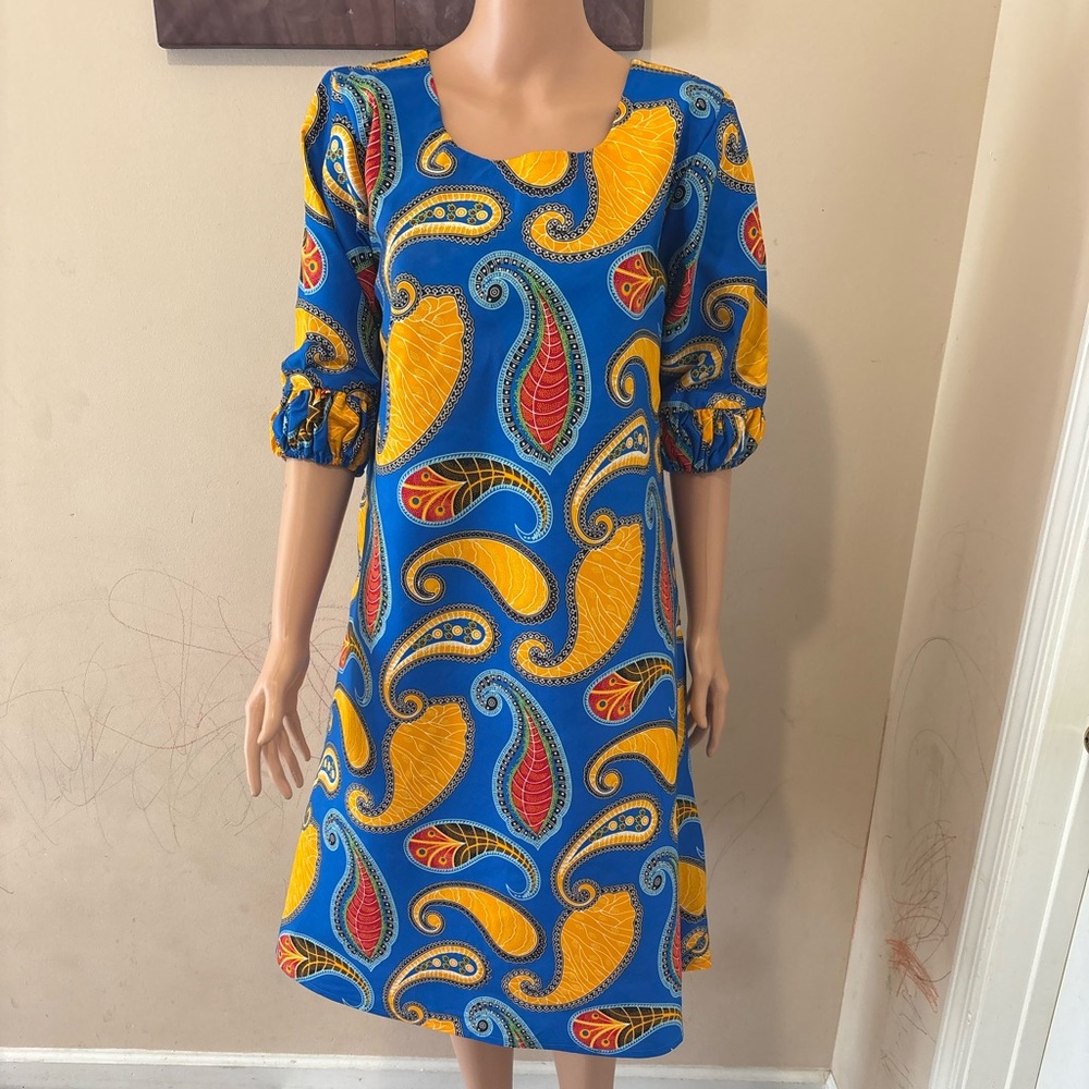 BEAUTIFULL AFRICAN PRINT DRESS FOR WOMEN. ANKARA WAX DRESS. COTTON